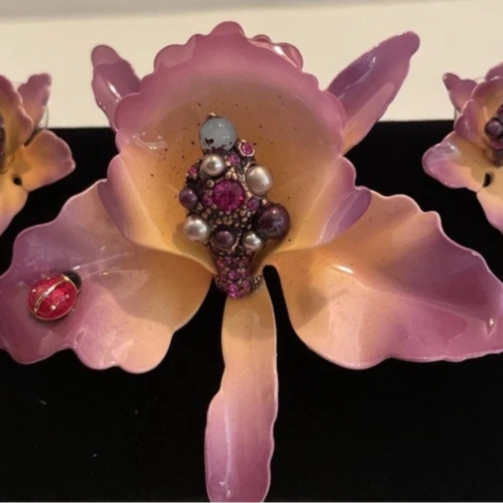 Joan Rivers Elegant Floral Brooch with Pink and Purple Accents